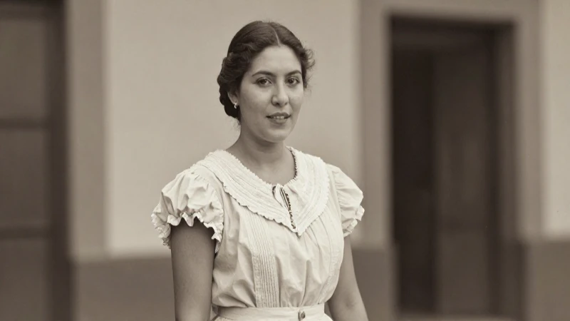 Mujer mexicana con vestido antiguo, foto suave
