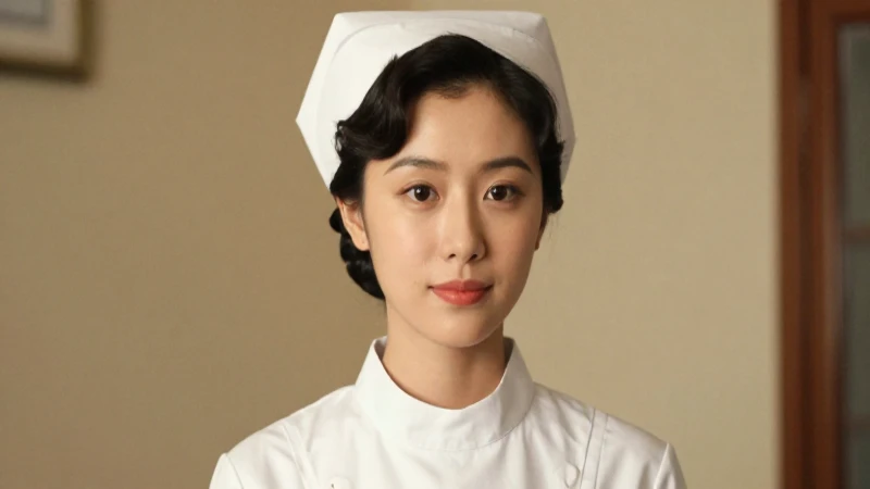 Retrato antiguo, uniforme enfermero, cálido y suave