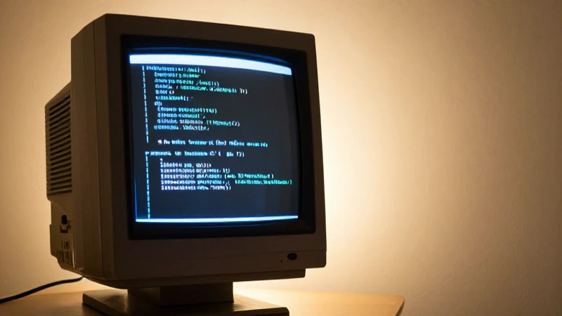 Cuál es la evolución de Visual Basic a lo largo de los años 5 Monitor antiguo con código luminoso y cálido