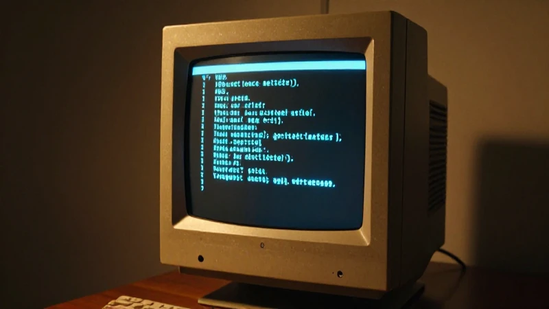 Cuál es la evolución de Visual Basic a lo largo de los años 7 Monitor antiguo irradia código con luz cálida