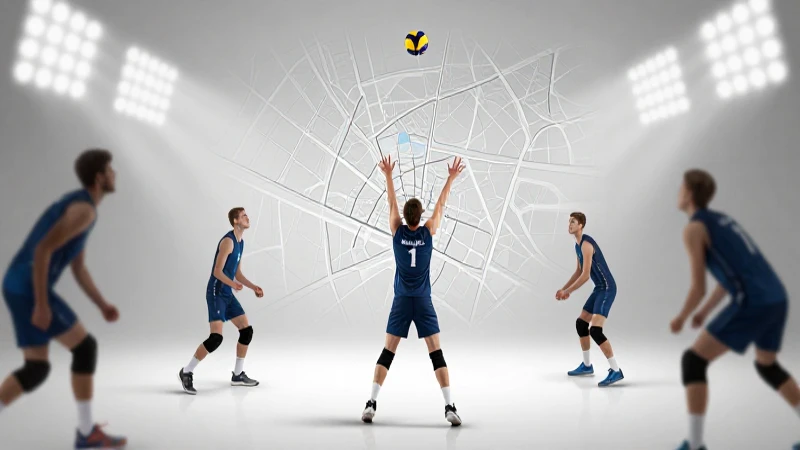 Jugadores de voleibol captados con poca profundidad